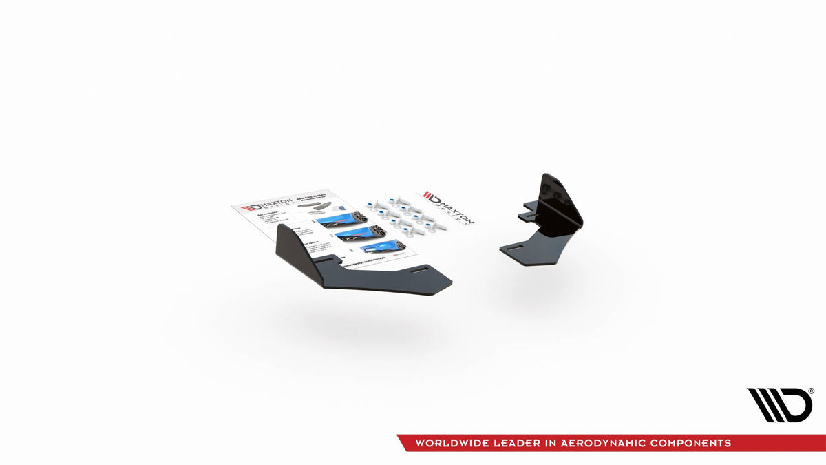 Sideflaps bak for VW Polo GTI Mk6 fra Maxton Design, detaljbilde av 10 mm ABS-plast