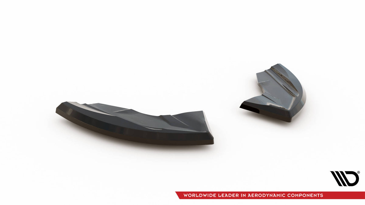 Bakre sidesplitter i sort ABS-plast til Ford Puma ST Mk1, detaljbilde av overflate