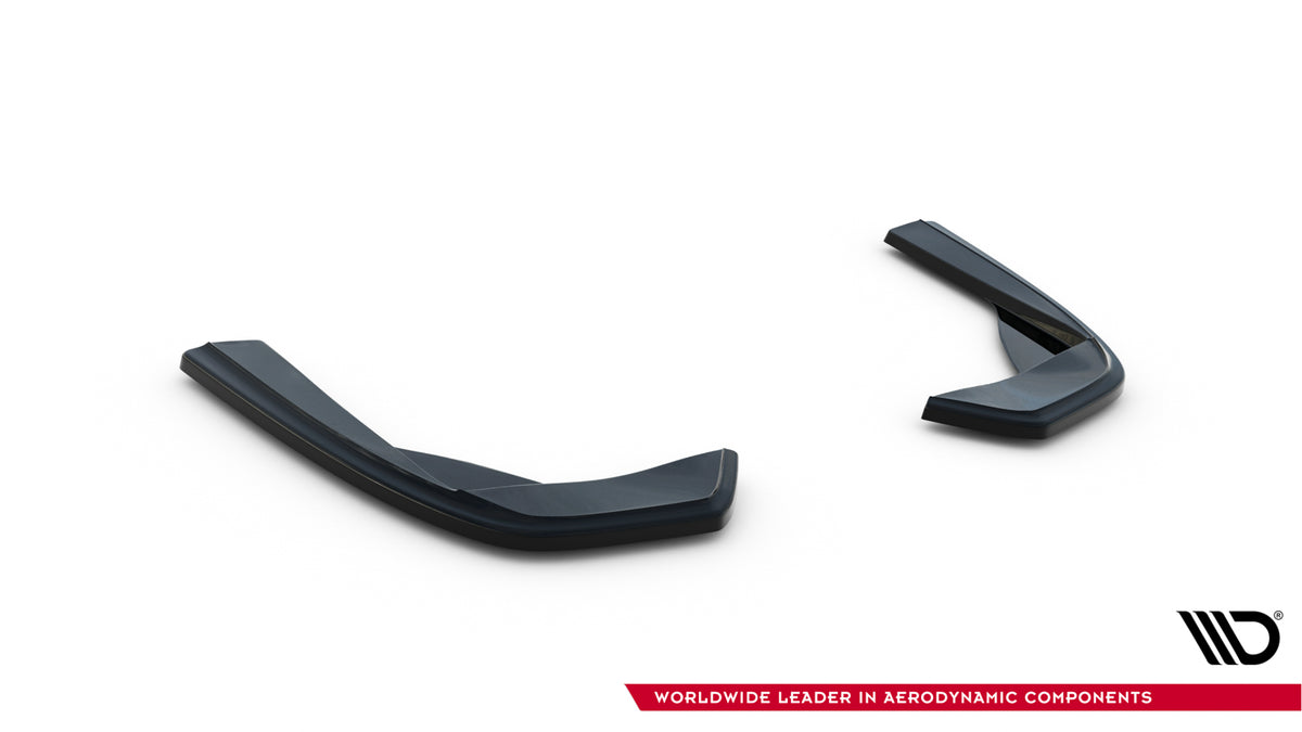 Par med bakre sideflaps til Mercedes C AMG-Line W205 med rød stripe-detalj