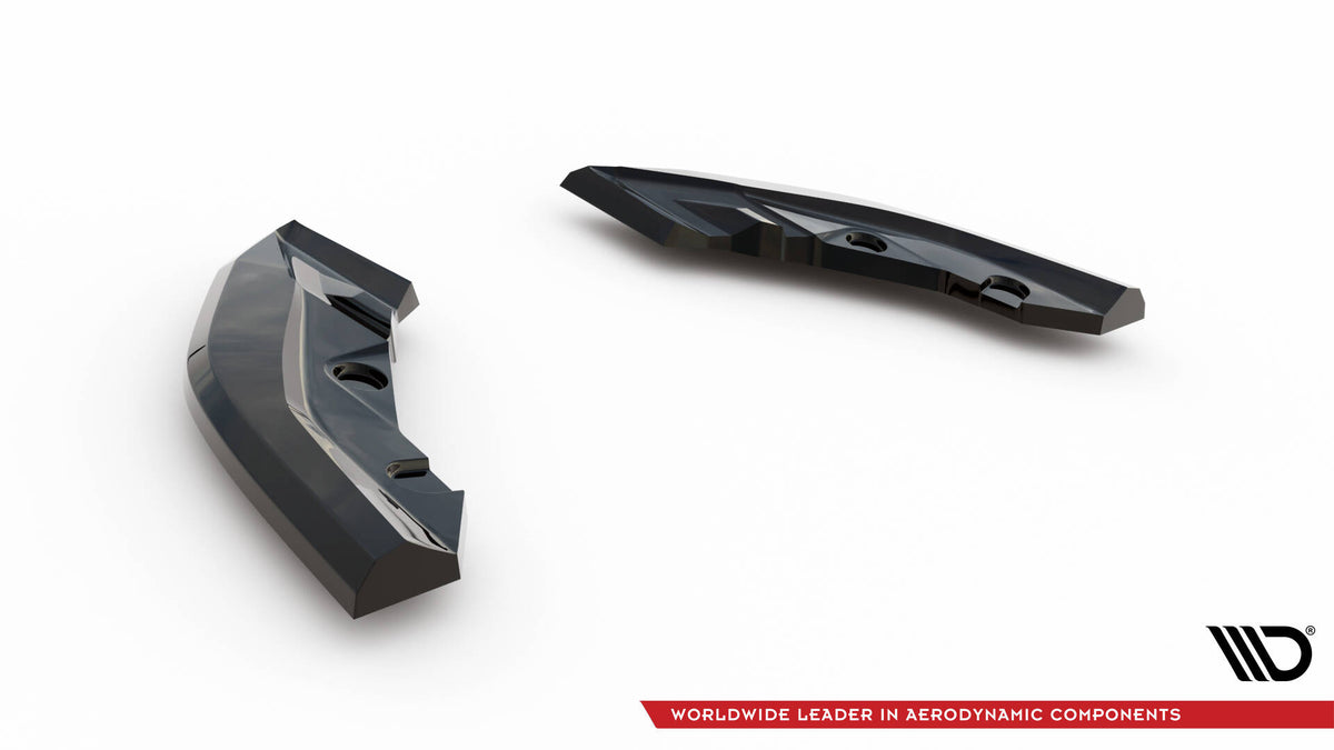 Sort ABS-plast sideflaps til bakre støtfanger på BMW 1 M-Pakke F70, Maxton Design V.1