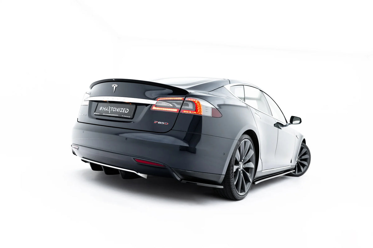 Maxton Design sidesplittere bak for Tesla Model S Mk1 i Gloss Black
