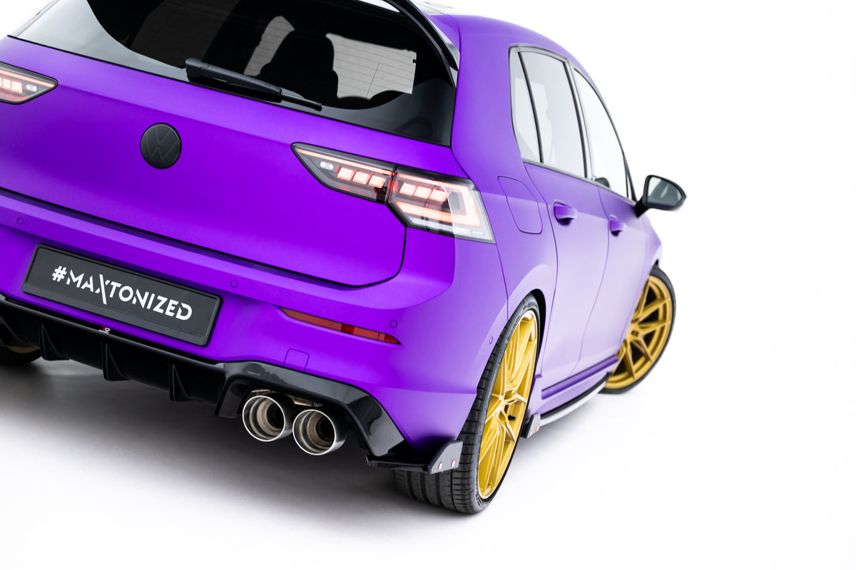Sidesplittere bak V.5 i blank sort ABS til Volkswagen Golf R Mk8 Facelift