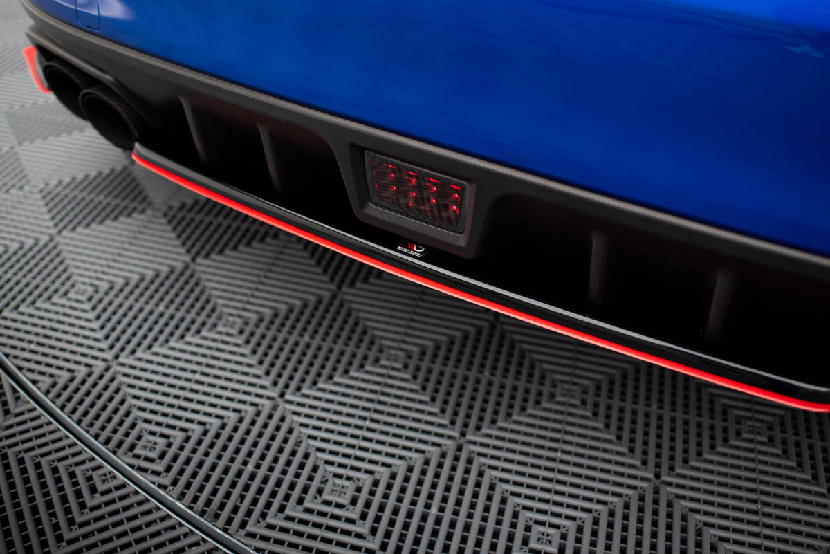 Maxton Design diffuser for Subaru WRX STI i strukturert svart, nærbilde av overflaten
