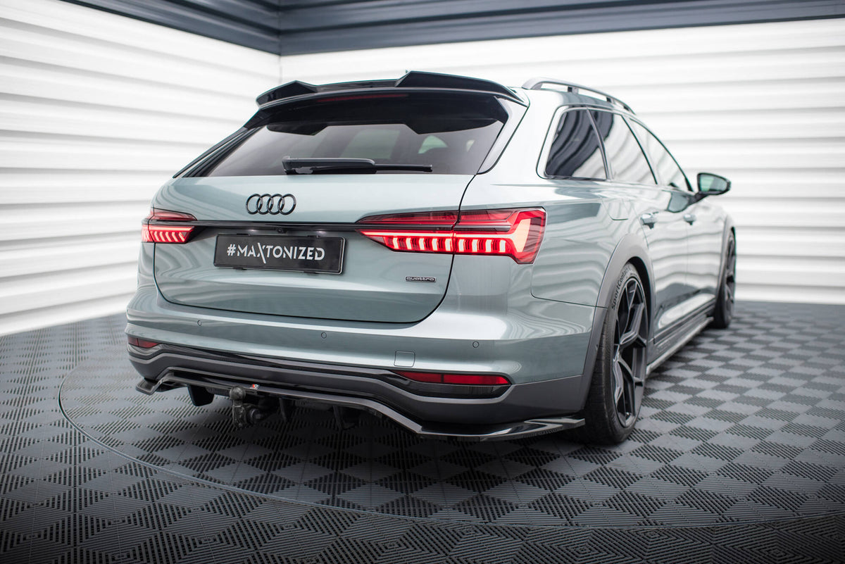 Bakre diffuser med vertikale stenger for Audi A6 Allroad C8, sett rett bakfra