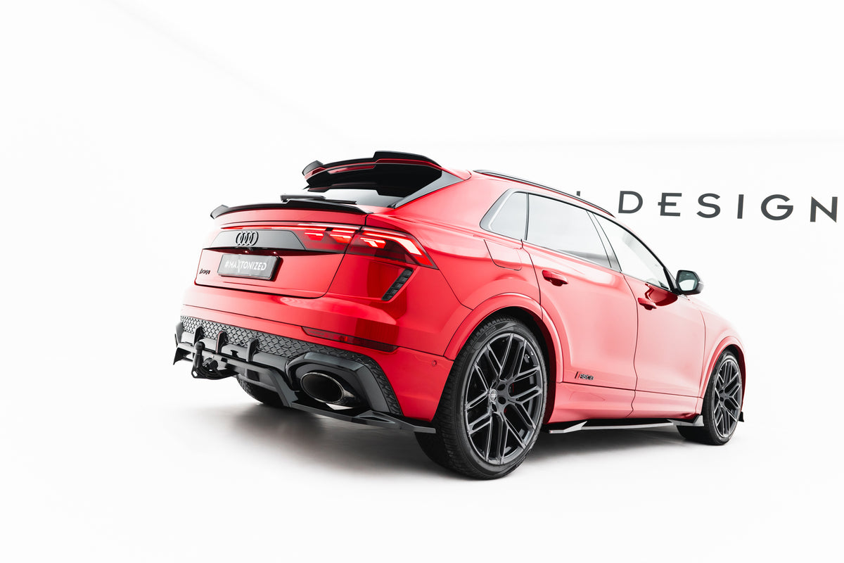 Nærbilde av Maxton Design diffuser til Audi RSQ8 Facelift med vertikale stenger