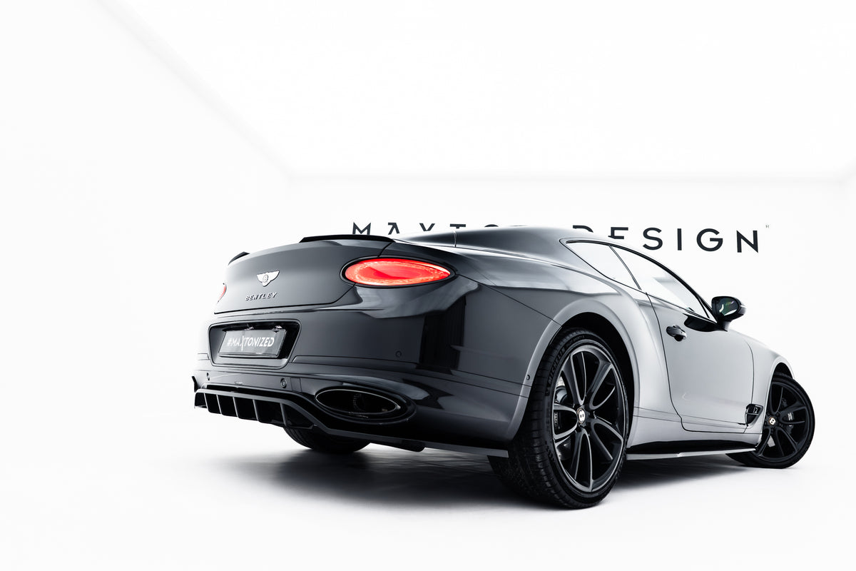 Nærbilde av vertikale ribber på baksplitter til Continental GT Coupe Mk3