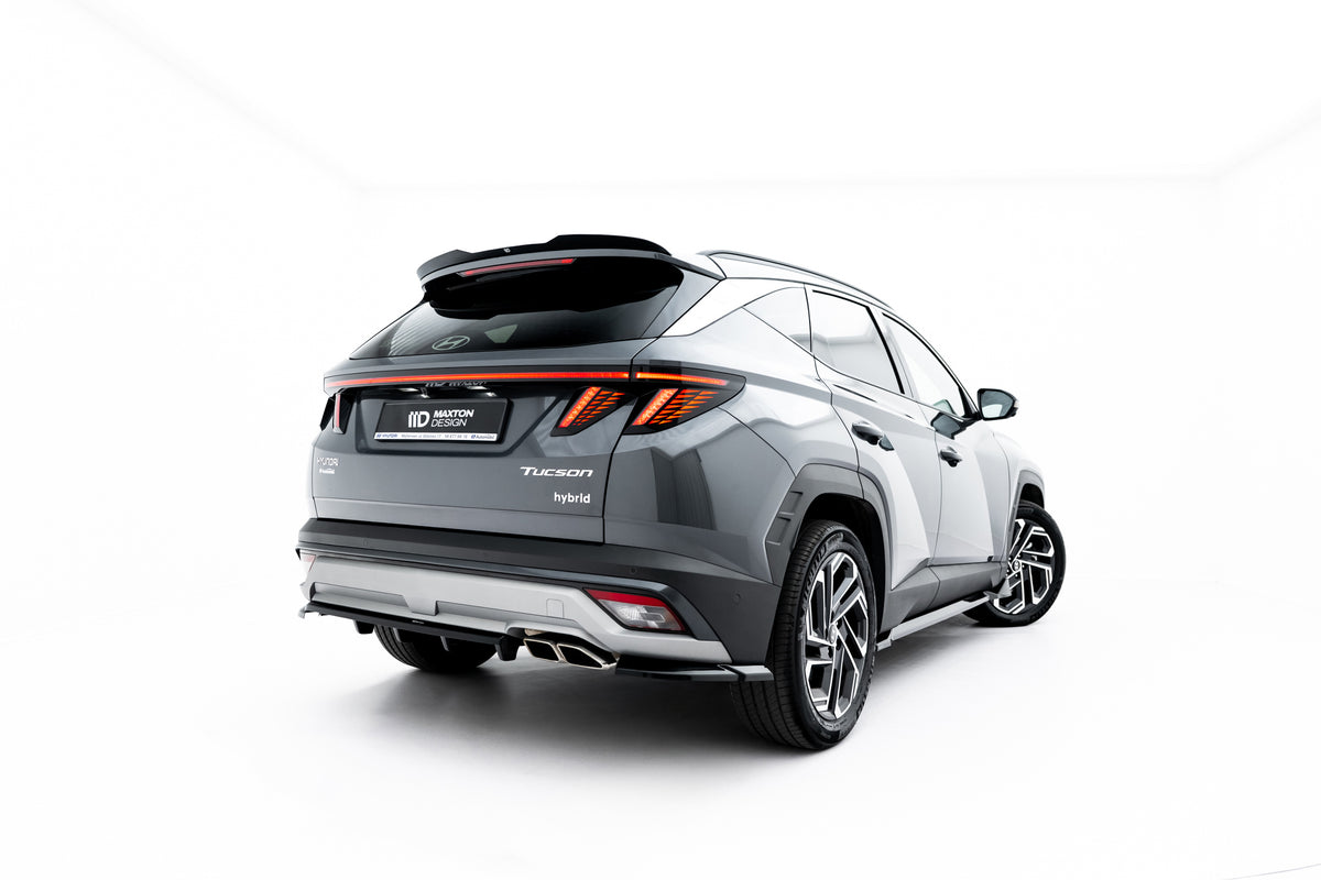 Baksplitter med vertikale finner i blank sort ABS til Hyundai Tucson Mk4 Facelift