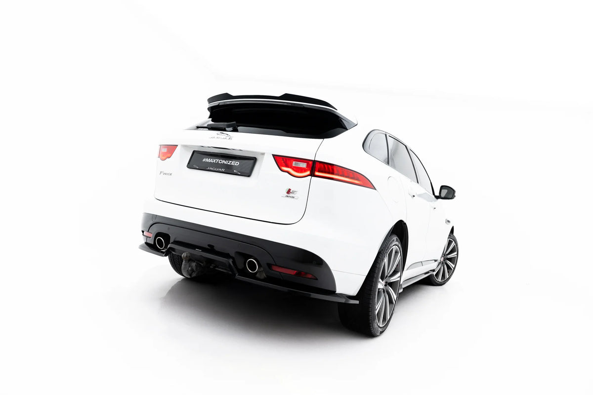 Diffuser-effekt fra baksplitter til Jaguar F-Pace S i blank sort ABS