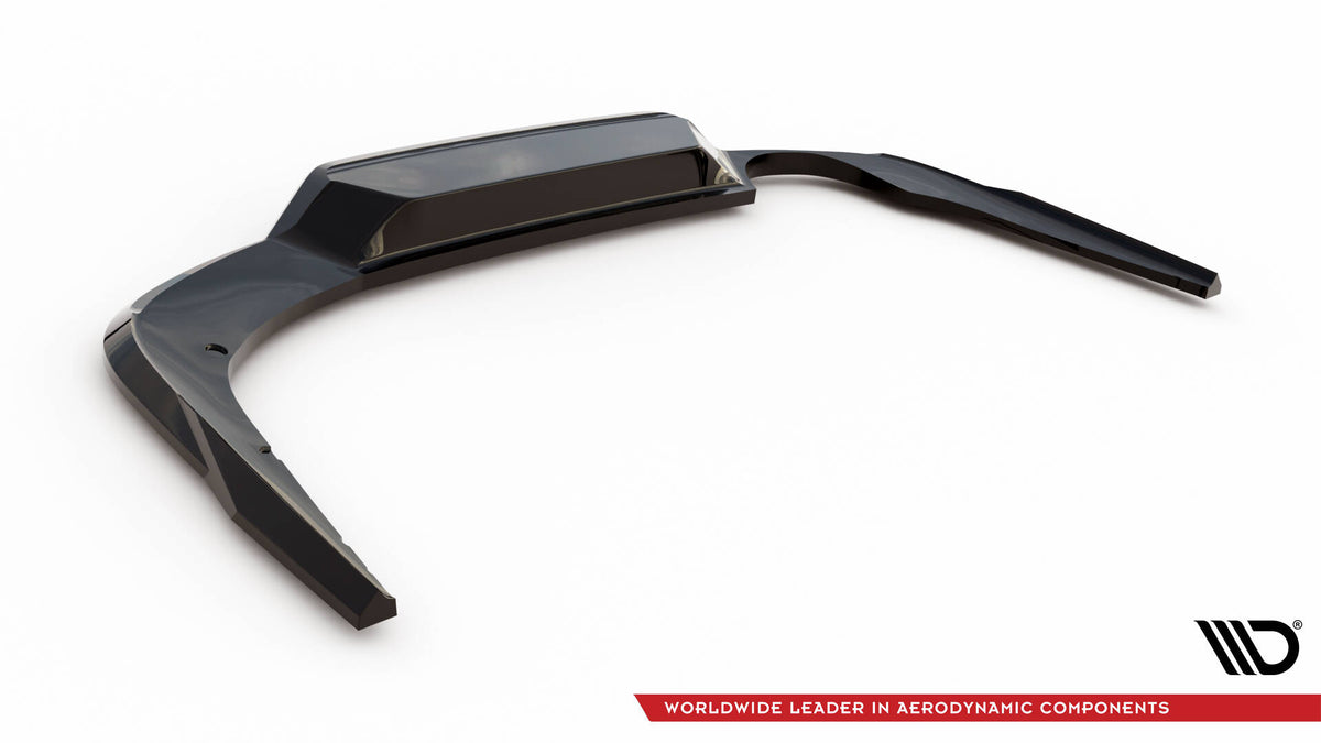 Diffuser for VW Passat B9 med synlig overflatestruktur, rett bakfra