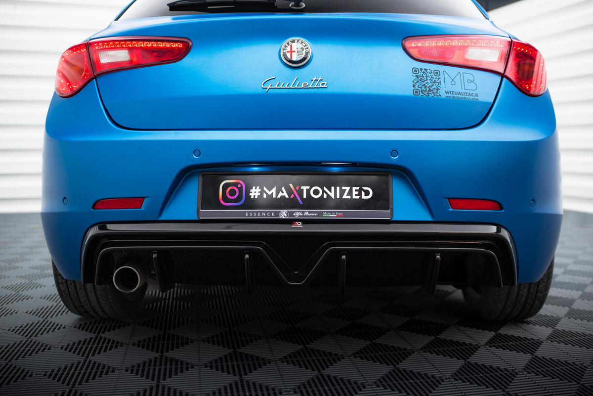 Diffuser til Alfa Romeo Giulietta med enkelt eksosutslipp, sett bakfra