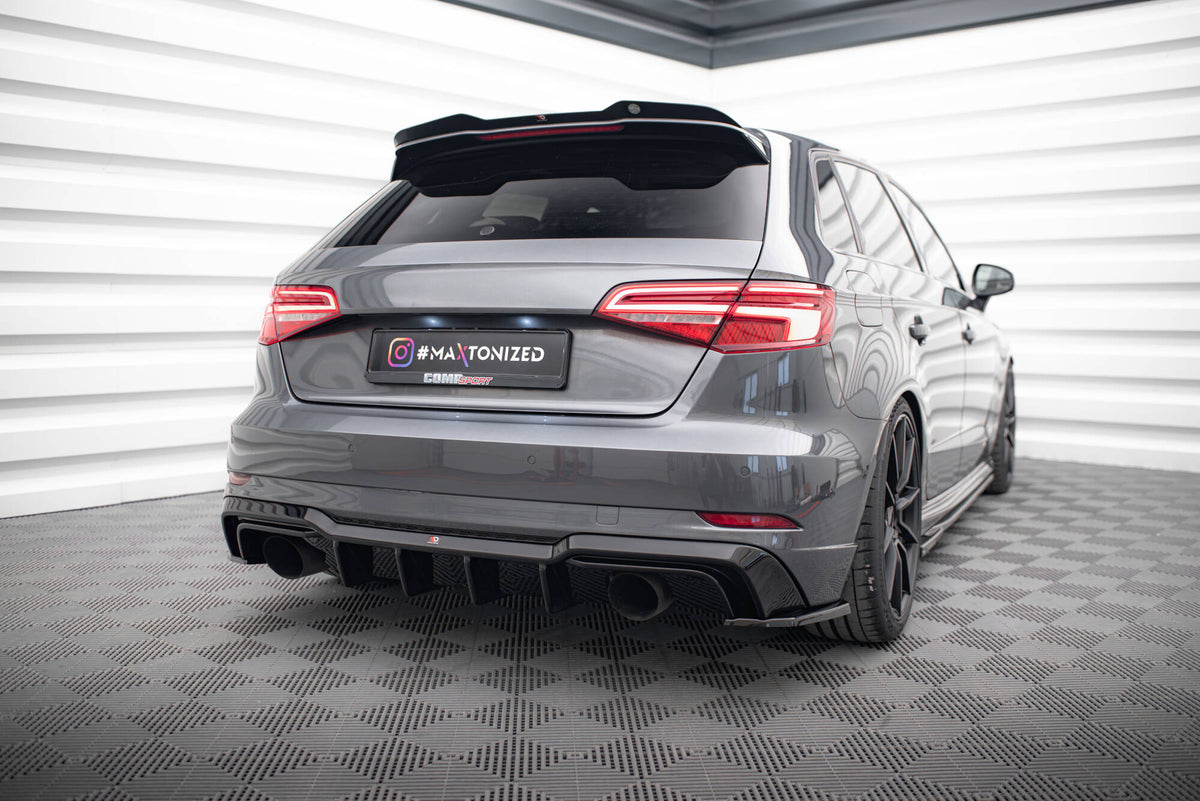 Diffuser V2 til Audi A3 S-Line Sportback 8V Facelift sett bakfra