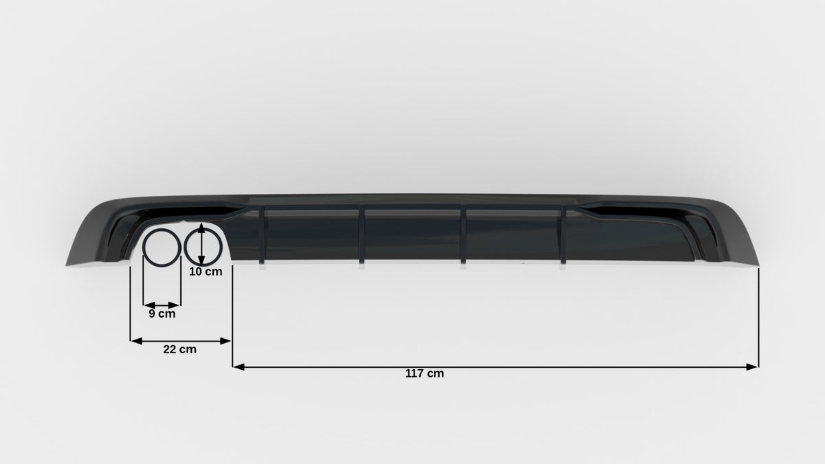Strukturert sort diffuser til Audi A3 Sportback 8V Facelift ovenfra