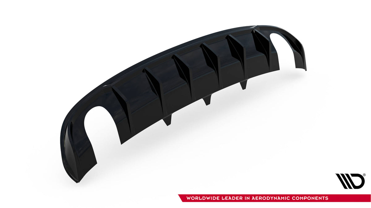 Maxton Design bakdiffuser montert på Audi A4 S-Line B8 sett nedenfra
