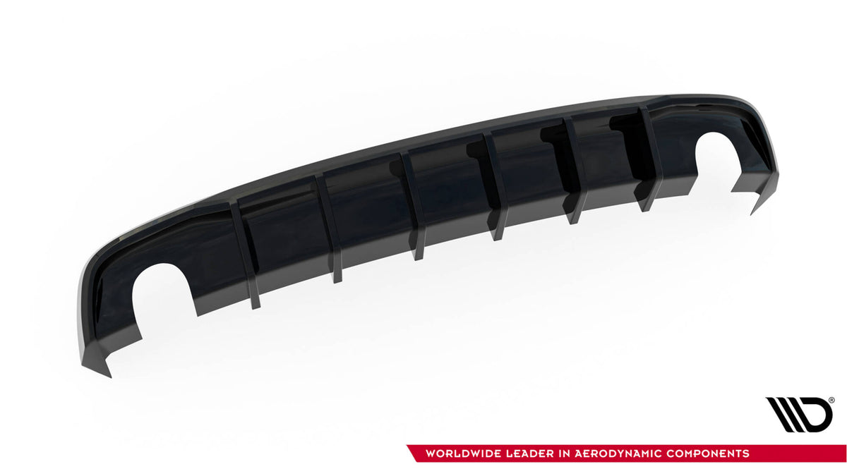 Bakdiffuser Audi A5 S-Line 8T Facelift V2 med strukturert svart overflate sett ovenfra