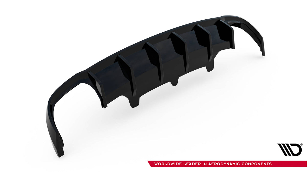 ABS-diffuser for Audi A6 C7 i strukturert svart, produktbilde ovenfra