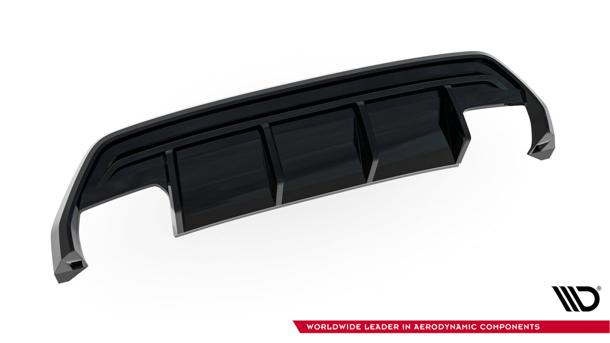 Komplett bakdiffuser i matt svart ABS for Audi S3 Sportback 8Y Facelift med aggressiv profil