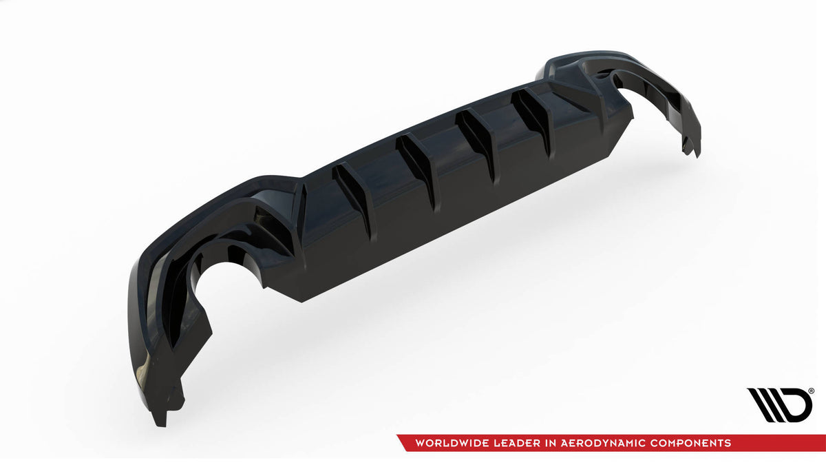 Maxton Design bakvalance V2 for BMW 3-serie M-Pakke G21, sett underfra med tilhengerfeste