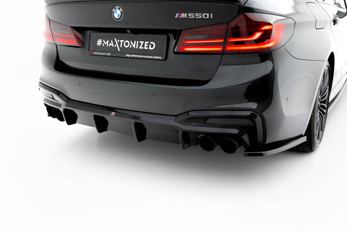 Diffuser BMW M550I Sedan G30 fra M-Maxton, matt svart ABS, sett forfra
