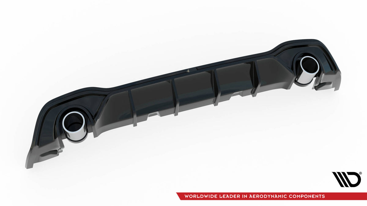 Diffuser + Eksosender for VW Golf 8 GTE / R-Line Facelift sett fra førersiden