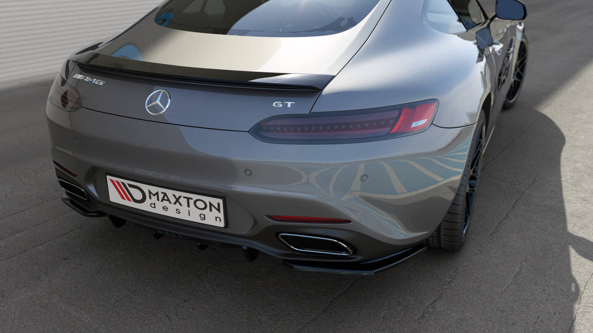 Diffuser til Mercedes AMG GT C190 Facelift sett bakfra, strukturert svart finish