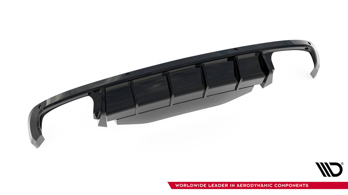 Bakdiffuser til Skoda Superb MK3 ovenfra med sort ABS-finish