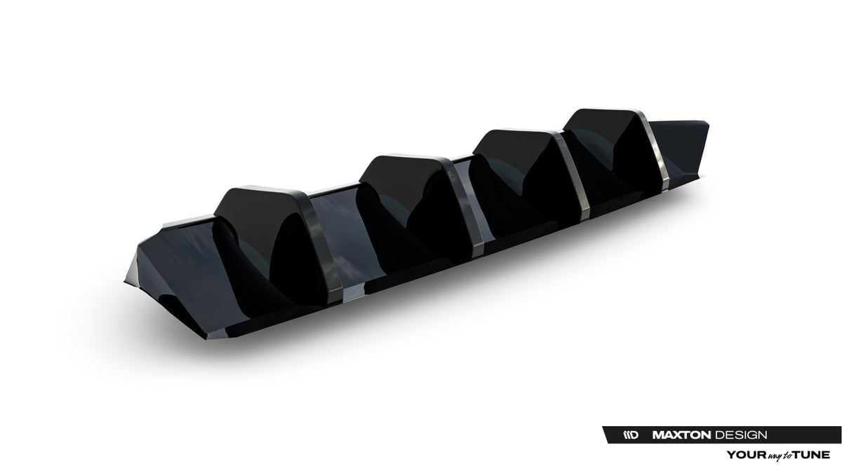 Detalj av diffuser Skoda Superb Sportline Mk4 med 3M-tape for montering