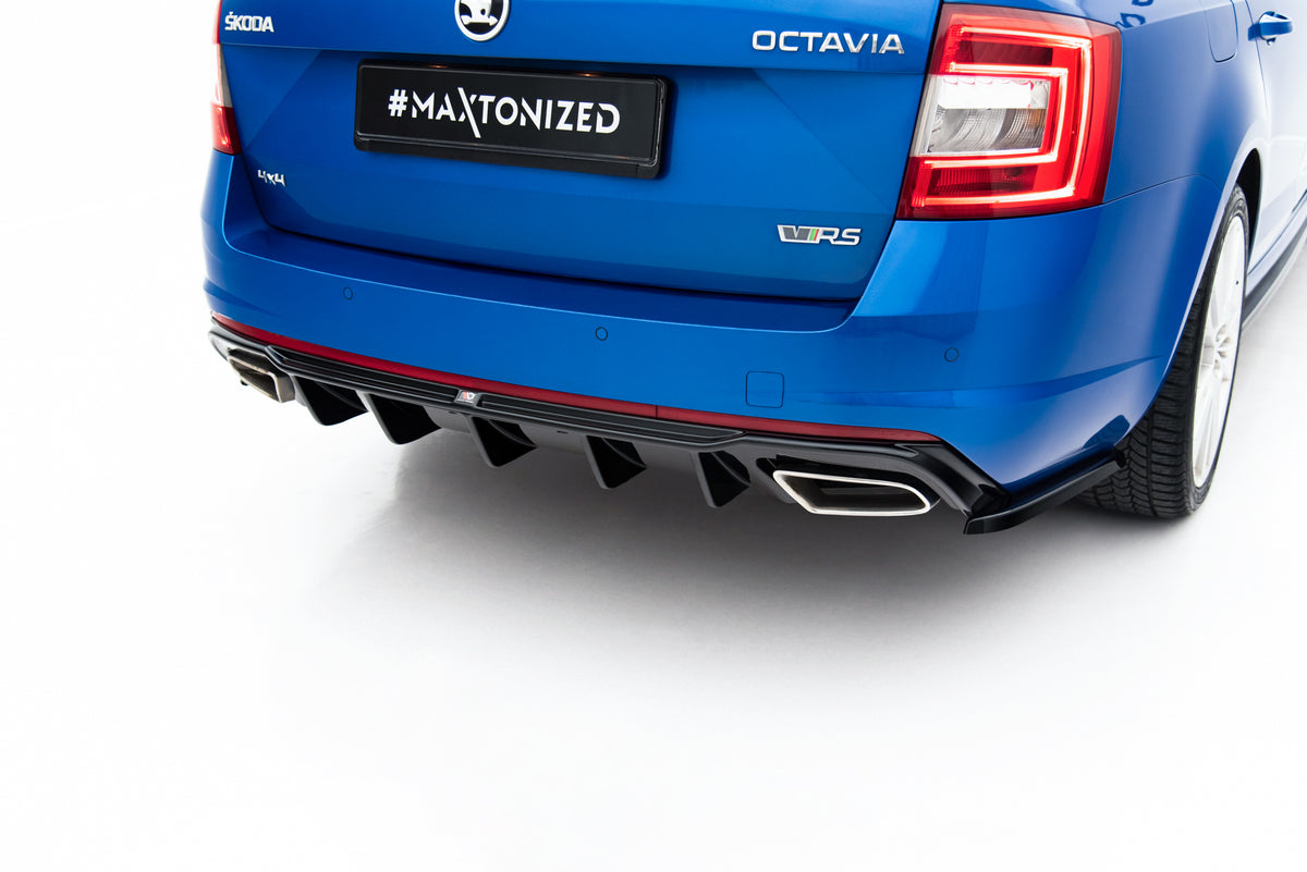 Diffuser montert på Skoda Octavia RS MK3 Facelift vist i nærbilde