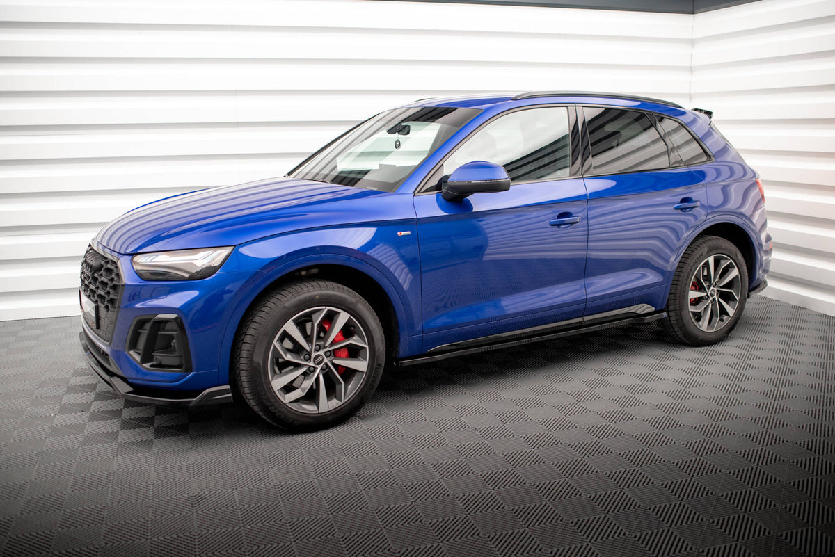 Komplett splittersett fra Maxton Design til Audi Q5 S-Line Facelift, alle fire deler vist samlet