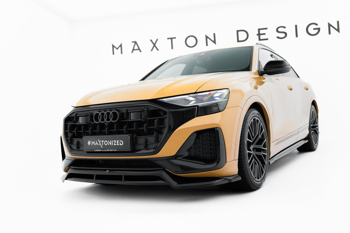 Nærbilde av finish på splittersett til Audi Q8 MK1 Facelift