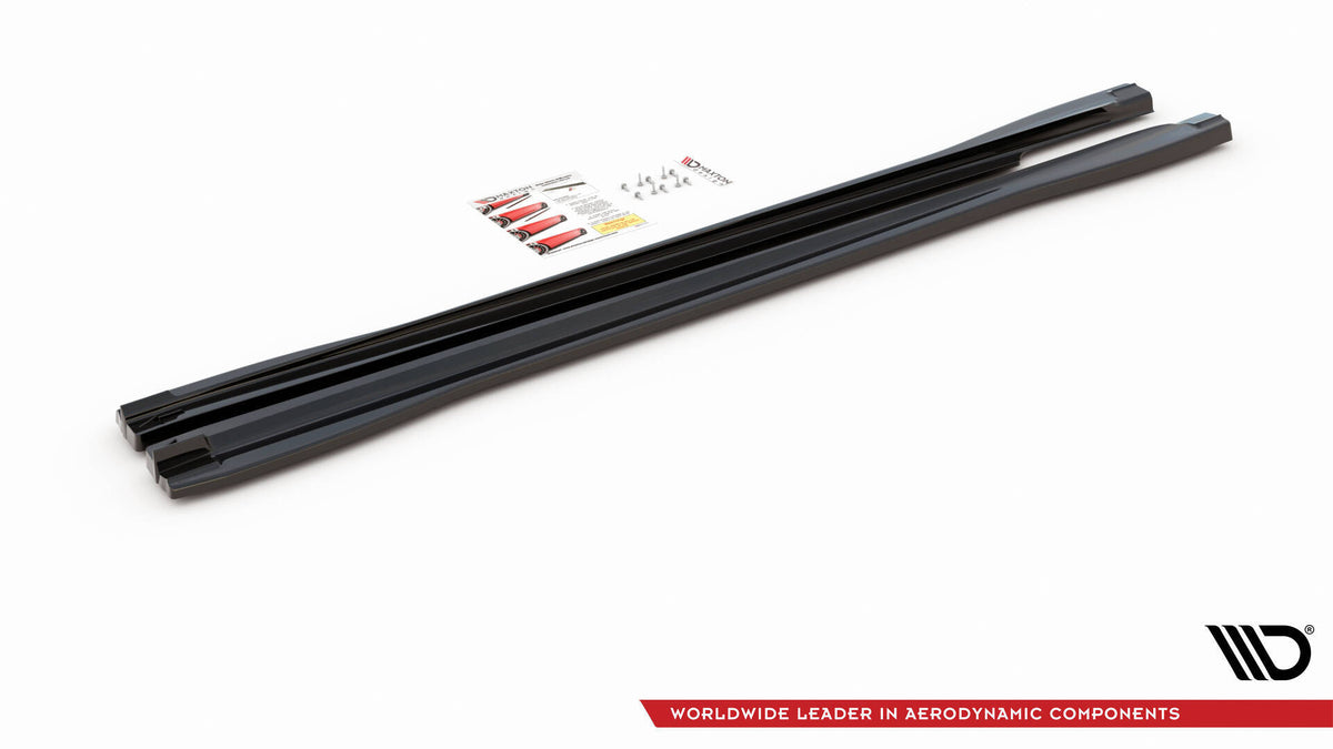 Splittersett for Audi RSQ3 F3 sett fra lavt perspektiv forfra med frontsplitter i fokus