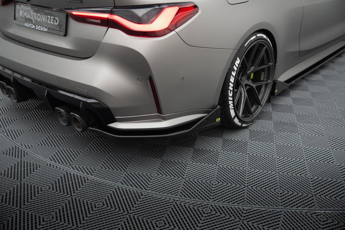 Oversikt over splittersett til BMW M4 G82 med frontsplitter, sideskjørt og bakdiffuser