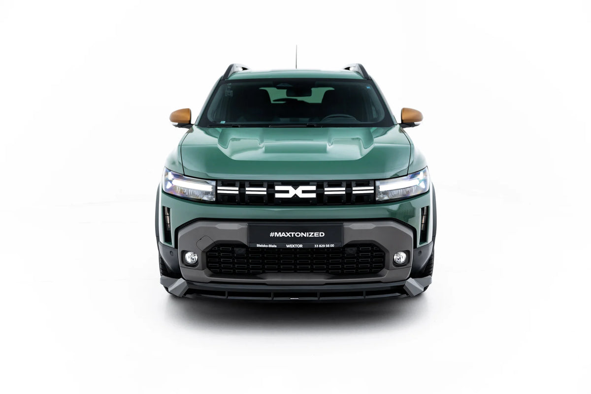 Frontsplitter fra splittersettet montert på Dacia Duster Mk3
