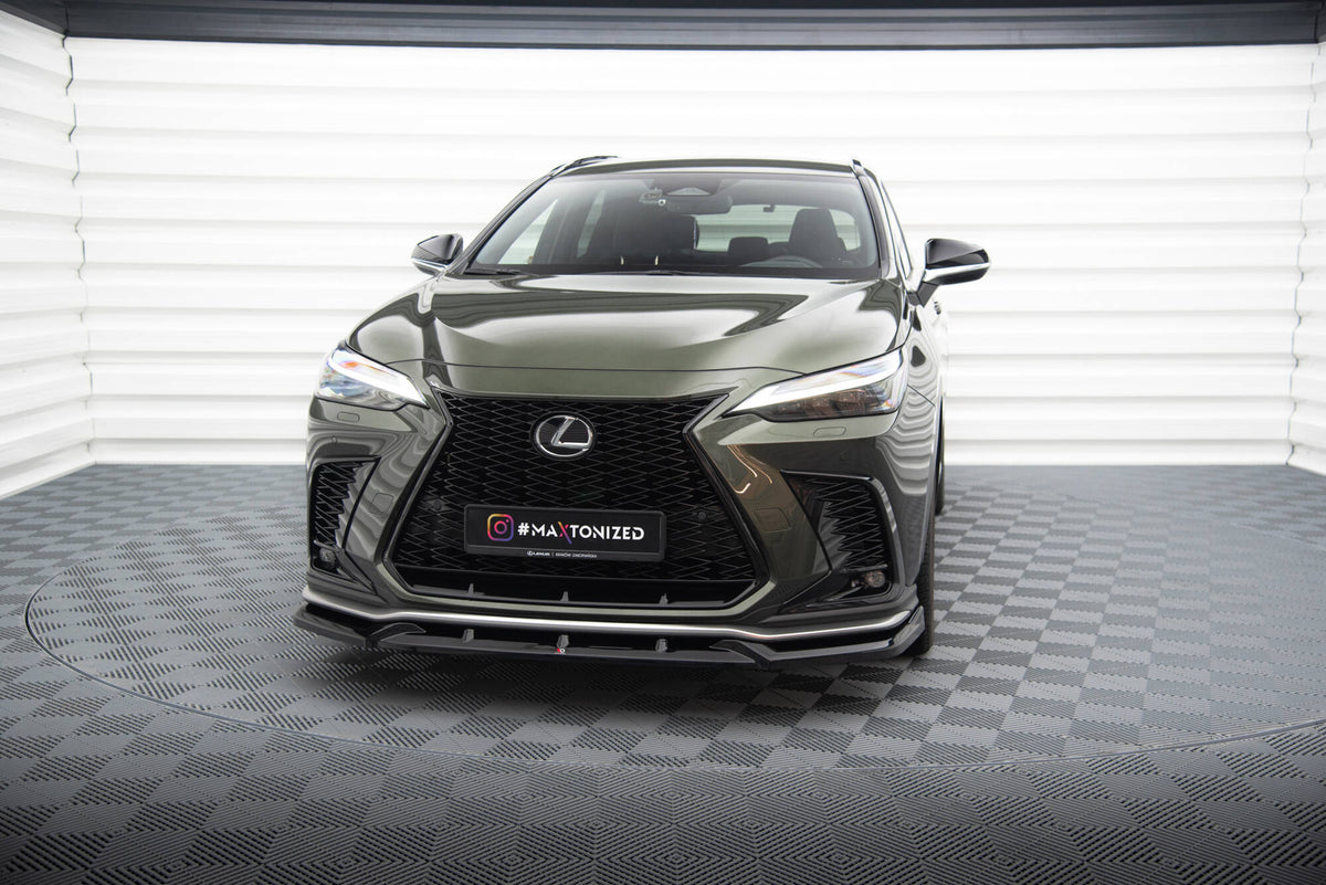 Splittersett for Lexus NX F-Sport MK2 vist forfra med front splitter synlig