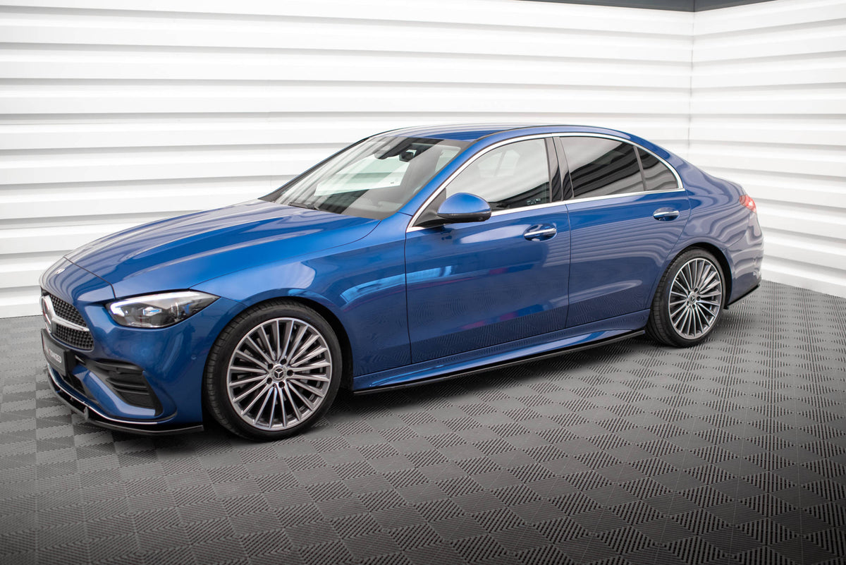 Splittersett i blank sort ABS til Mercedes-Benz C-Klasse W206 AMG-Line