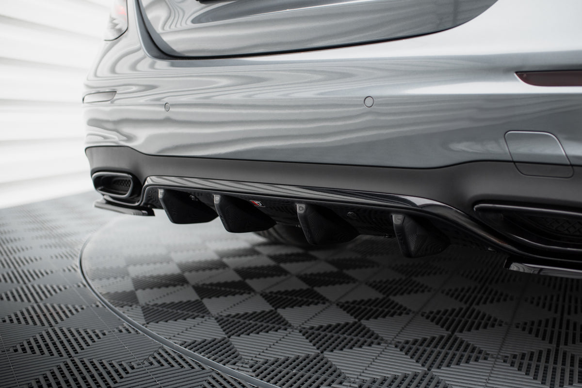 Splittersett Mercedes W213 AMG-Line AMG, sort finish nærbilde av produktet