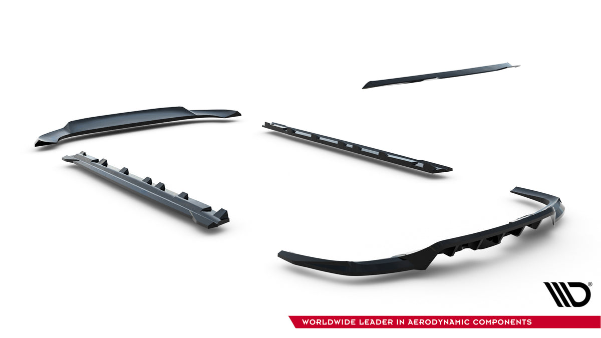 Umontert bakre splitter i blank sort ABS til Mercedes GLS X167 AMG-Line Facelift