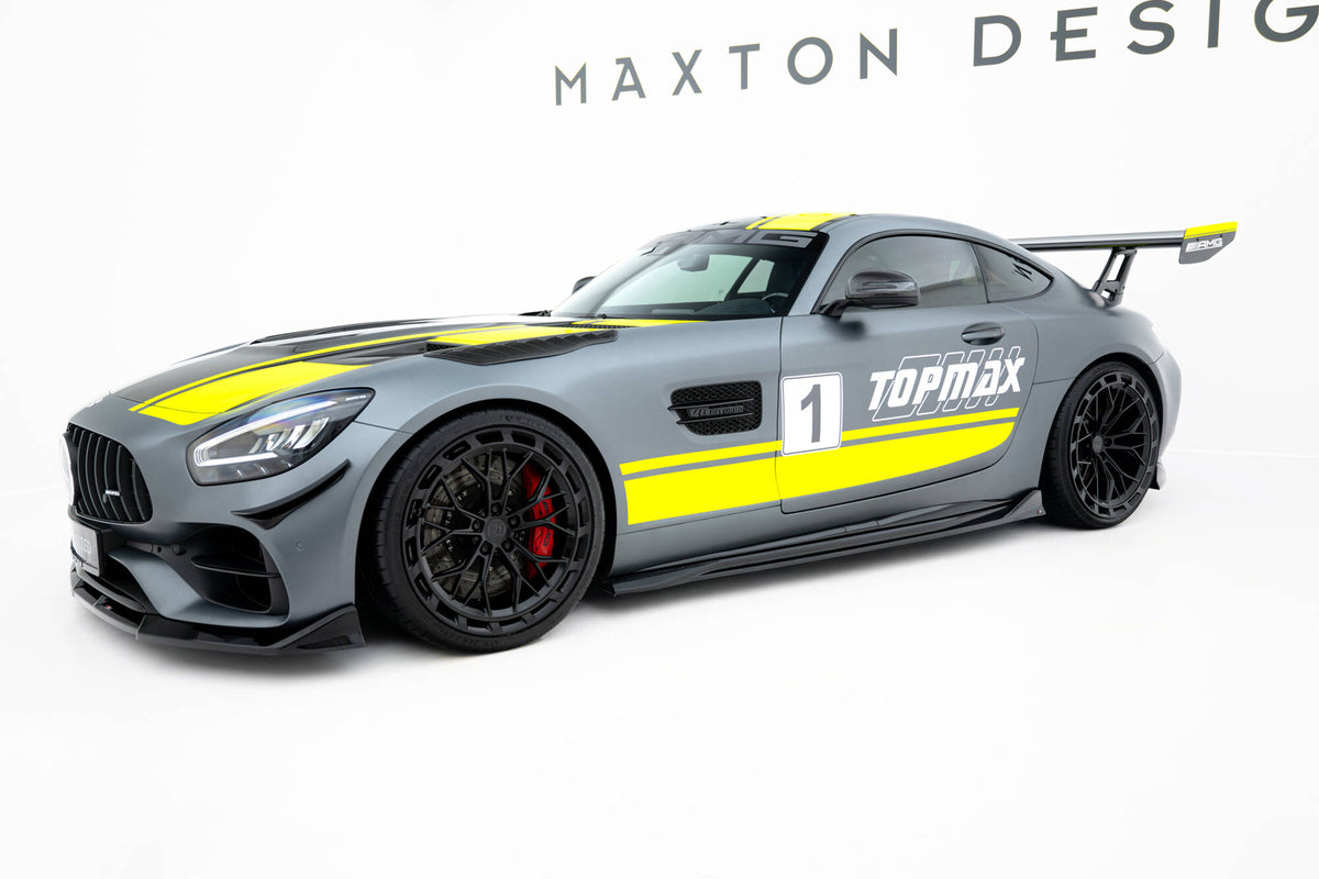 Splittersett fra Maxton Design for Mercedes AMG GT C C190 Facelift, alle tre deler vist ovenfra