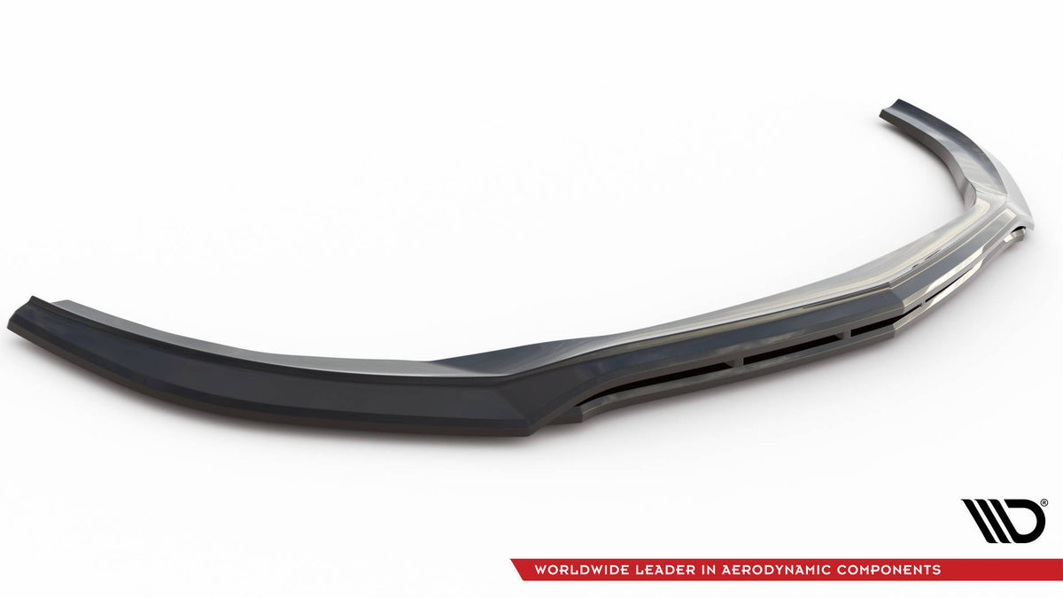 Mercedes W223 AMG-Line rear splitter med vertikale stenger montert