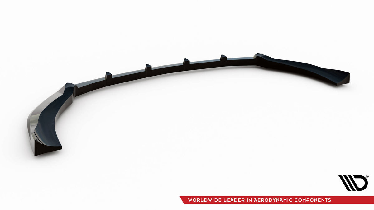 Front splitter til Mercedes S W222 AMG-Line montert på bil, nærbilde forfra