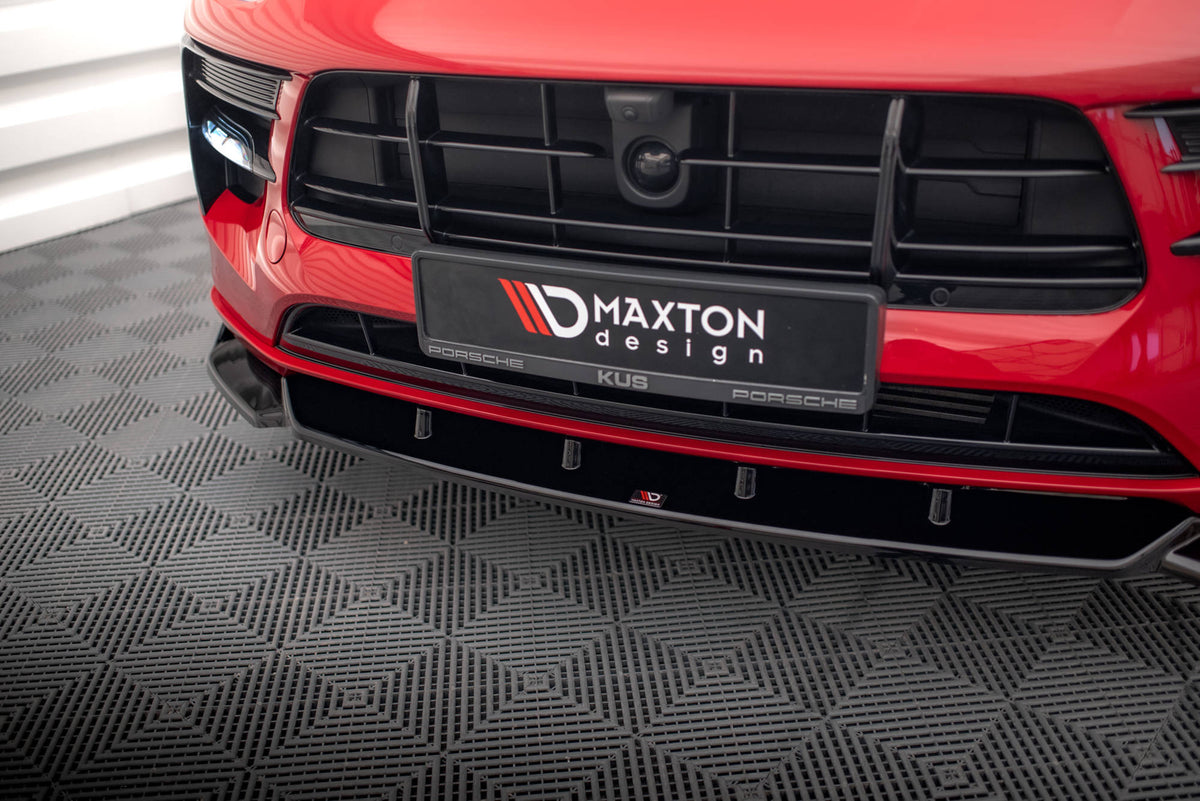 Porsche Macan GTS MK1 Facelift med sort front splitter i ABS-plast nærbilde