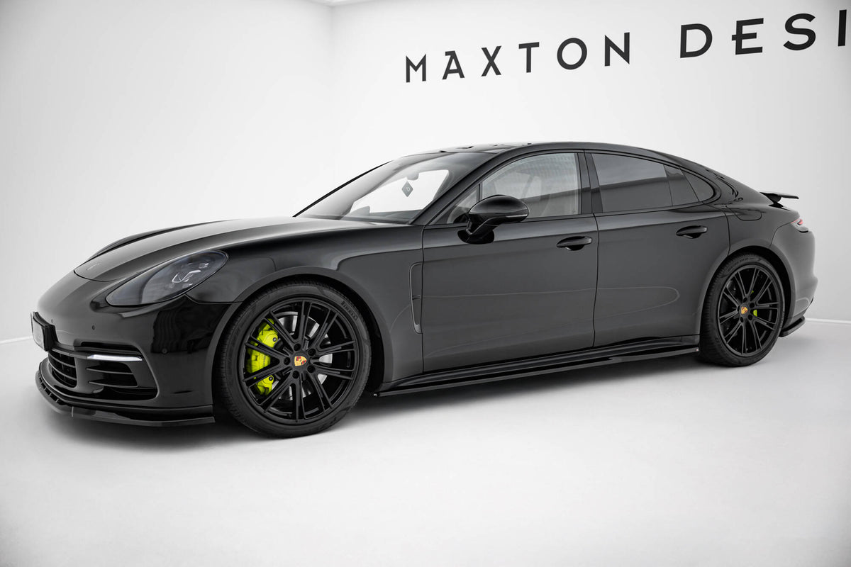 Splittersett til Porsche Panamera E-Hybrid 971 montert, sort ABS-plast – M-Maxton