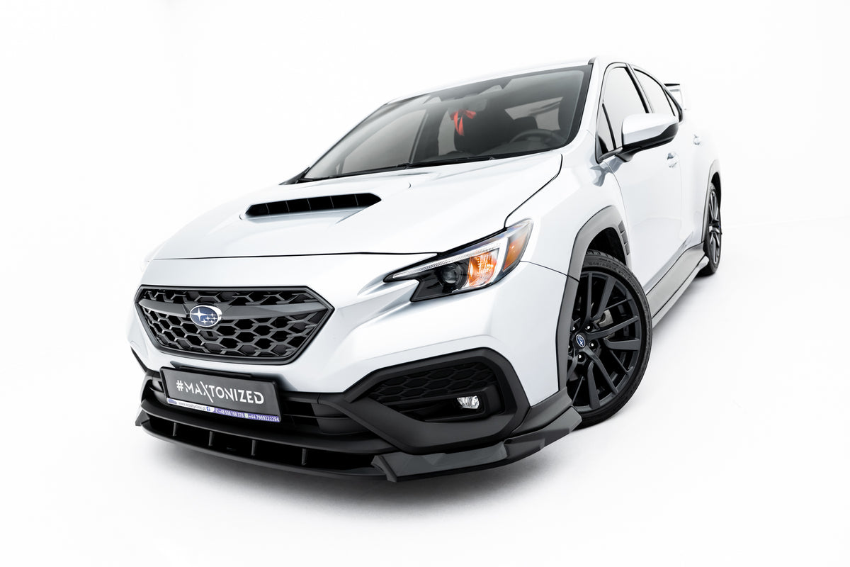 Frontsplitter fra splittersettet montert på Subaru WRX STI Mk2