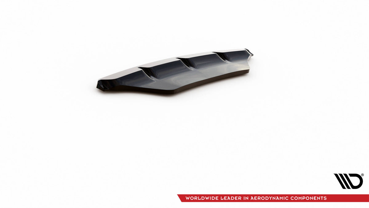 Detalj av front splitter V.1 på Porsche Macan MK1 fra lav vinkel
