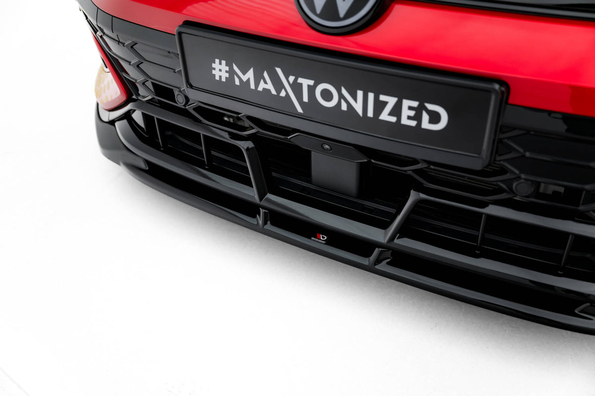 Front- og sideplitter V.1 VW Golf 8 GTI Clubsport / GTI Facelift – hele settet utpakket med monteringsdeler