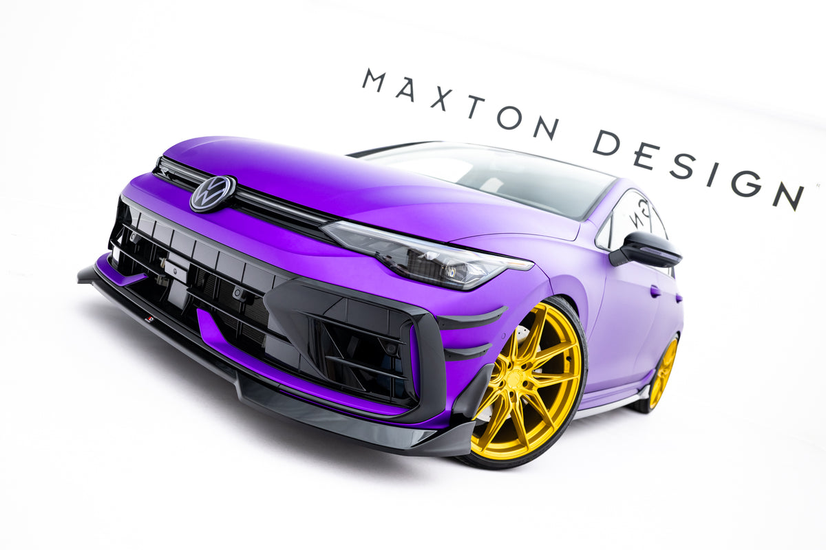 Splittersett V.6 for VW Golf 8 R Facelift sett skrått forfra