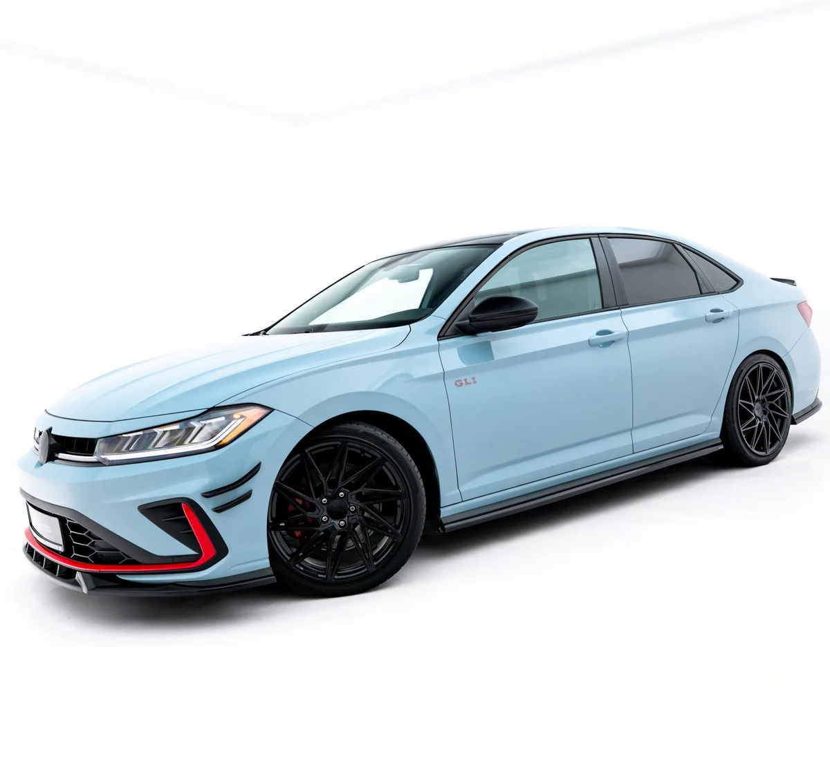 Splittersett til Volkswagen Jetta GLI Mk7 Facelift 2 i blank sort ABS