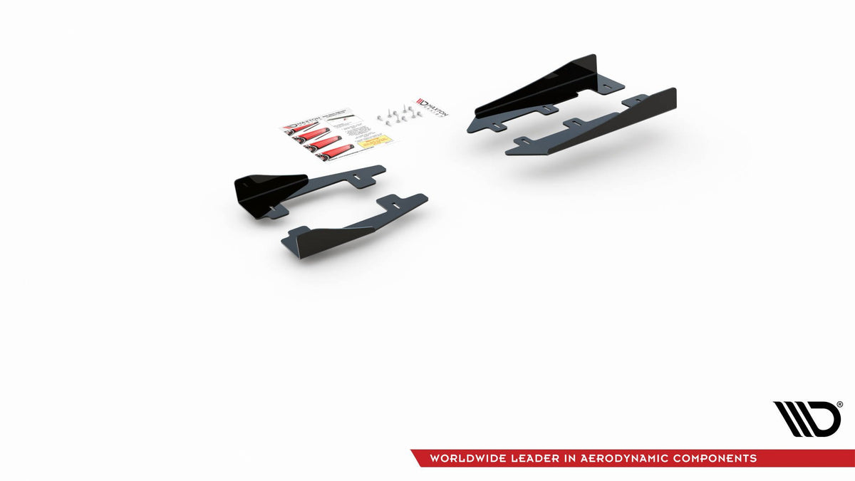 Sideflaps i 10 mm ABS-plast for Ford Focus RS MK3 sett ovenfra