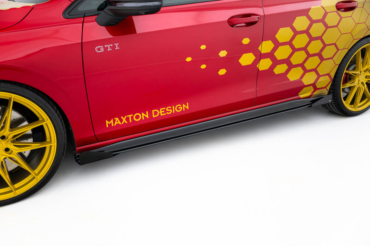Detaljbilde av 10 mm ABS-kant på sideflaps til Golf GTI Clubsport Mk8