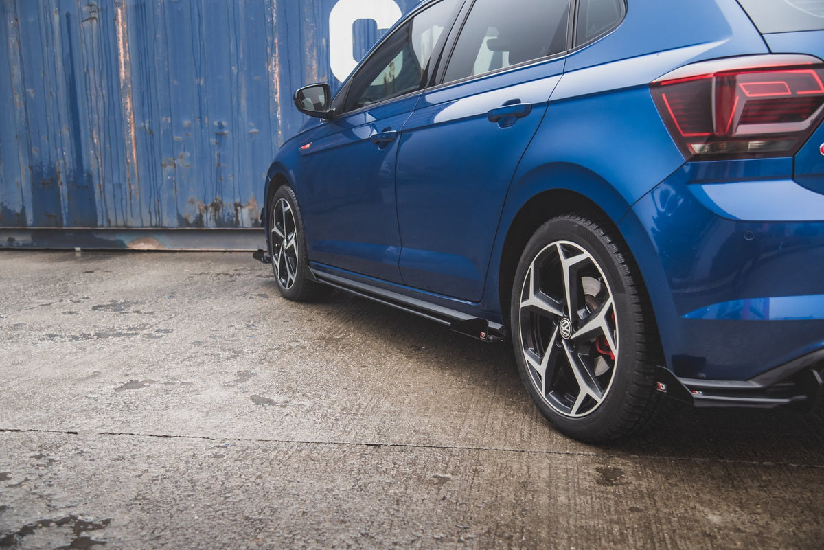 Sideflaps montert på sideskjørt-diffuser til Volkswagen Polo GTI MK6