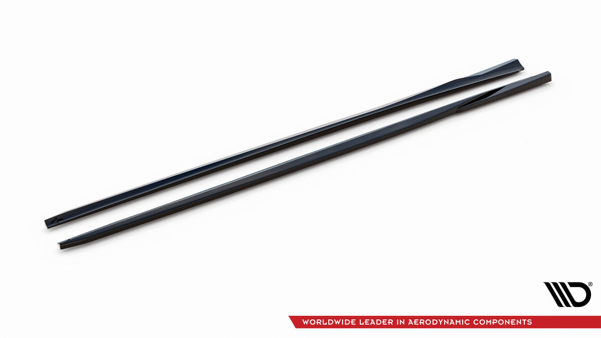 Maxton Design sideskjørt diffusorer for A3 Sportback 8V Facelift, skrå vinkel bakfra